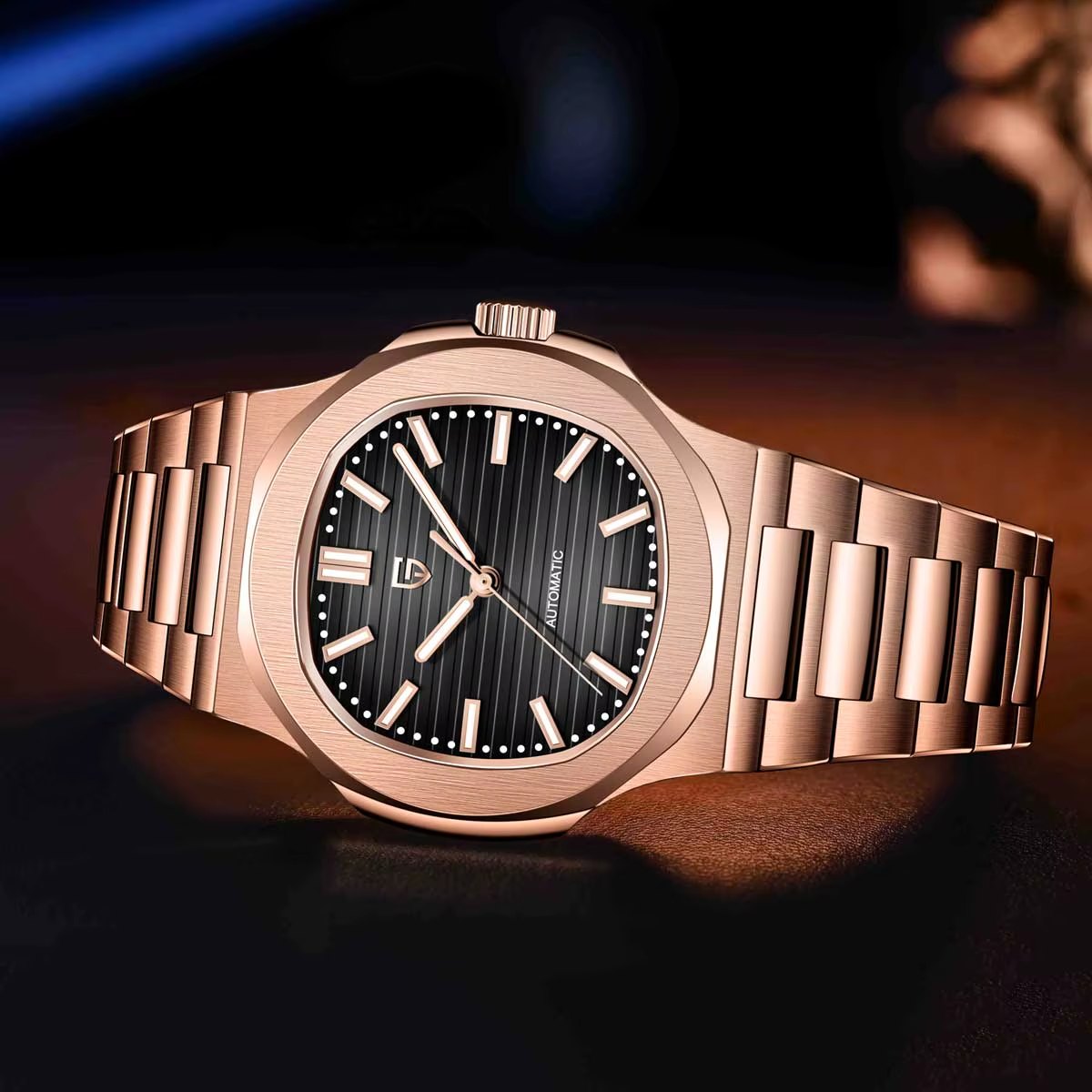 Pagani Design PD-1728 Rose Gold Black Automatic Watch
